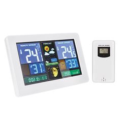 Solight meteostanice, extra velký barevný LCD, teplota, vlhkost, tlak, RCC, USB nabíjení, bílá