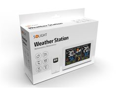 Solight meteostanice, extra velký barevný LCD, teplota, vlhkost, tlak, RCC, USB nabíjení, bílá