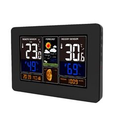 Solight meteostanice, aplikace Smart Life, extra velký barevný LCD, teplota, vlhkost, tlak, USB nabíjení, černá