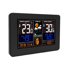 Solight meteostanice, aplikace Smart Life, extra velký barevný LCD, teplota, vlhkost, tlak, USB nabíjení, černá