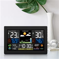 Solight meteostanice, XL barevný LCD, teplota, vlhkost, tlak, RCC, černá
