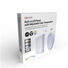 Solight LED mini panel CCT, přisazený, 24W, 1800lm, 3000K, 4000K, 6000K, kulatý