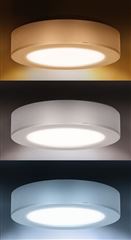 Solight LED mini panel koupelnový 2v1, 3CCT, podhledový/přisazený, 12W, 1020lm, IP54, stříbrná, kulatý