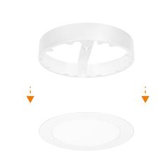 Solight LED mini panel koupelnový 2v1, 3CCT, podhledový/přisazený, 12W, 1020lm, IP54, bílá, kulatý