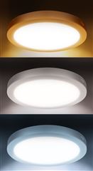 Solight LED mini panel koupelnový 2v1, 3CCT, podhledový/přisazený, 18W, 1530lm, IP54, stříbrná, kulatý
