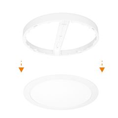 Solight LED mini panel koupelnový 2v1, 3CCT, podhledový/přisazený, 18W, 1530lm, IP54, bílá, kulatý