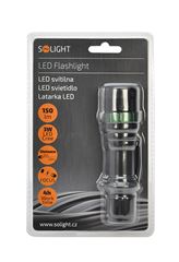 Solight LED kovová svítilna, 150lm, 3W CREE LED, černá, fokus, 3 x AAA