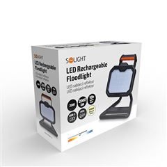 Solight LED reflektor 20W, přenosný, nabíjecí, 2000lm, oranžovo-černý