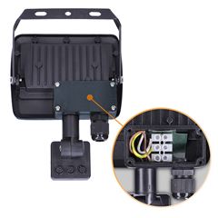 Solight LED reflektor Easy se sensorem, 20W, 1600lm, 4000K, IP44, černý