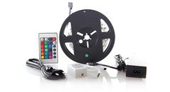Solight LED světelný pás, RGB, 3m, sada s 12V adaptérem a dálk. ovladačem, 7,2W/m, IP20