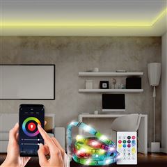 Solight wifi Smart LED světelný pás, RGB, 5m, sada s adaptérem a dálkovým ovladačem