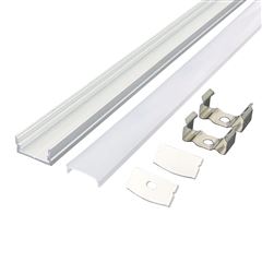 Solight hliníková lišta s bočnicemi pro LED pásky, 22x17x8mm, mléčný difuzor, 1m