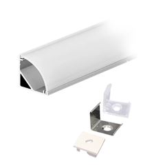 Solight hliníkový profil pro LED pásky rohový, 16x16mm, mléčný difuzor, 1m