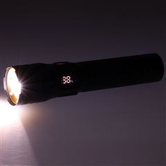 Solight LED nabíjecí svítilna s displayem, 200lm, zoom, Li-Ion