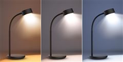 Solight LED stolní lampička, 4,5W, 300lm, 3CCT, černá, podstavec