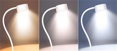 Solight LED stolní nabíjecí lampička, 2W, 210lm, 3CCT, bílá, clip