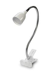 Solight LED stolní lampička, 2.5W, 3000K, clip, bílá barva