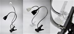 Solight LED stolní lampička, 2.5W, 3000K, clip, bílá barva