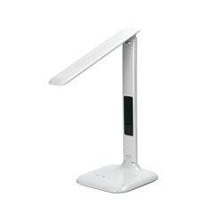 Solight LED stmívatelná stolní lampička s displejem, 7W, volba teploty světla, bílý lesk
