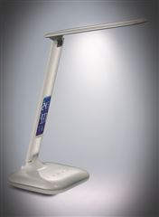 Solight LED stmívatelná stolní lampička s displejem, 7W, volba teploty světla, bílý lesk