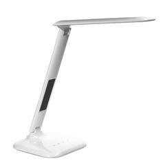 Solight LED stmívatelná stolní lampička s displejem, 7W, volba teploty světla, bílý lesk