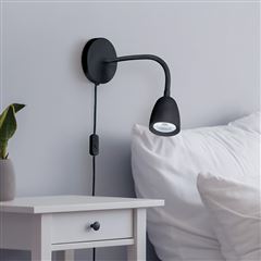 Solight LED nástěnná lampička, stmívatelná, 4W, 280lm, 3000K, černá
