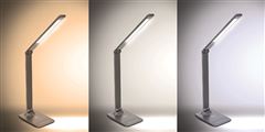 Solight LED stmívatelná lampička s bezdrátovým nabíjením, 10W, změna chromatičnosti, šedá
