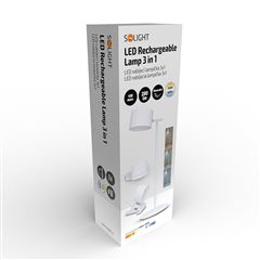 Solight LED nabíjecí lampička 3v1, 280lm, změna CCT, stmívání, bílá