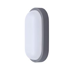 Solight LED venkovní osvětlení oválné, 13W, 910lm, 4000K, IP54, 21cm, šedá barva