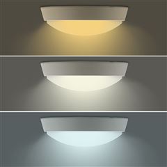 Solight LED venkovní osvětlení, nastavitelná teplota světla - 3CCT, 15/18/20W, 1800lm, 22cm, 2v1 - bílý a černý kryt