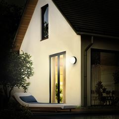 Solight LED venkovní osvětlení se senzorem a nastavitelnou CCT, 18W, 1800lm, 22cm, 2v1 - bílý a černý kryt
