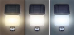 Solight LED solární osvětlení se senzorem, 11W, 1200lm, 3 CCT, Li-Ion, černá