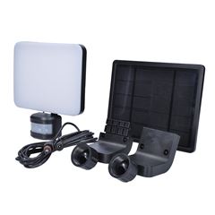 Solight LED solární osvětlení se senzorem, 11W, 1200lm, 3 CCT, Li-Ion, černá