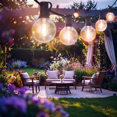 Solight LED venkovní řetěz s žárovkami, 10 žárovek, 5m+3m, 500lm, teplá bílá