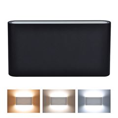 Solight LED venkovní nástěnné osvětlení Modena, 12W, 680lm, 120°, černá