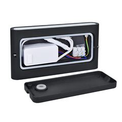 Solight LED venkovní nástěnné osvětlení Modena, 12W, 680lm, 120°, černá