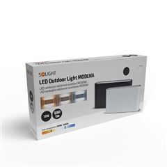 Solight LED venkovní nástěnné osvětlení Modena, 12W, 680lm, 120°, černá