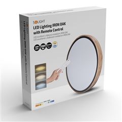 Solight LED osvětlení s dálkovým ovladačem Iron Oak, 48W, 3360lm, 40cm, změna chromatičnosti, stmívatelné
