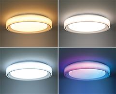 Solight LED osvětlení s dálkovým ovladačem Floco, 30W + 6W RGB, 2100lm, 40cm, změna chromatičnosti, stmívatelné