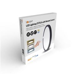 Solight LED osvětlení s dálkovým ovladačem Estela Black, 60W, 4500lm, 50cm, změna chromatičnosti, stmívatelné