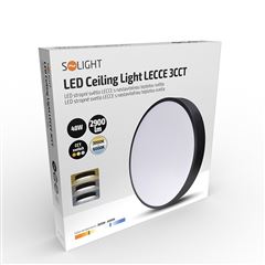 Solight LED stropní osvětlení LECCE, 3CCT, 48W, 2900lm, 40cm, 3000/4000/6000K, černá