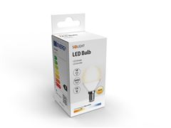 Solight LED žárovka, miniglobe, 4W, E14, 3000K, 340lm, bílé provedení