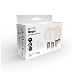 ECOLUX LED žárovka Ecolux 3-pack , miniglobe, 6W, E14, 3000K, 450lm, 3ks
