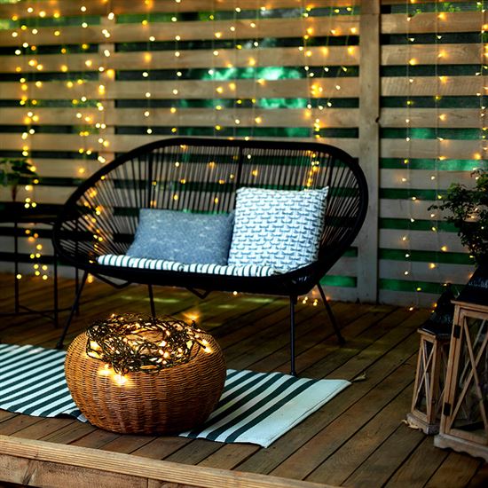 Solight LED Outdoor Christmas Chain, 200 LED, 10m, 5m Inlet, 8 Functions, IP44, Warm White