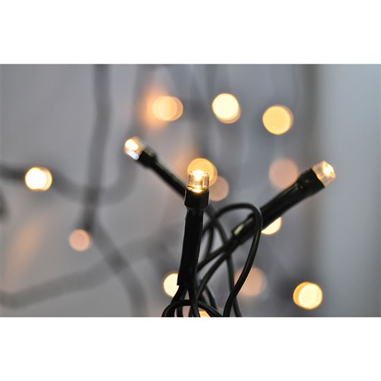 Solight LED Outdoor Christmas Chain, 200 LED, 10m, 5m Inlet, 8 Functions, IP44, Warm White