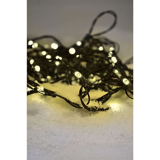 Solight LED Outdoor Christmas chain, 200 LED, 20m, 5m lead, 8 functions, timer, IP44, warm white