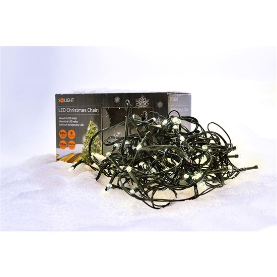 Solight LED Outdoor Christmas chain, 200 LED, 20m, 5m lead, 8 functions, timer, IP44, warm white