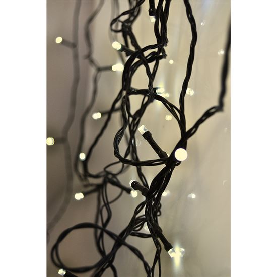 Solight LED Outdoor Christmas chain, 200 LED, 20m, 5m lead, 8 functions, timer, IP44, warm white