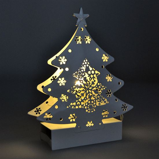 Solight LED Christmas tree, metal, 2x AA