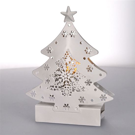 Solight LED Christmas tree, metal, 2x AA